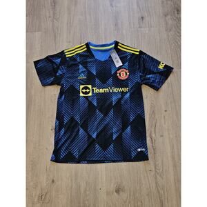 NWT Adidas Manchester United Third Jersey Mens Size Medium Blue